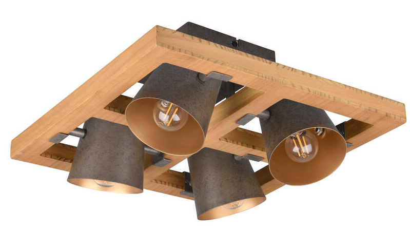 LED stropné svietidlo TRIO Bell, 4x E14 drevené/kovové Stropné svietidlo TRIO Bell, 4x E14 - drevo/kovové