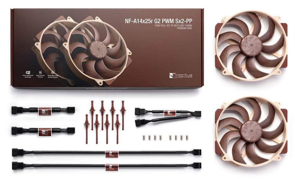 Ventilátor Noctua NF-A14x25r G2 PWM Sx2-PP hnedý NOCNF14X25RG2PSX2P