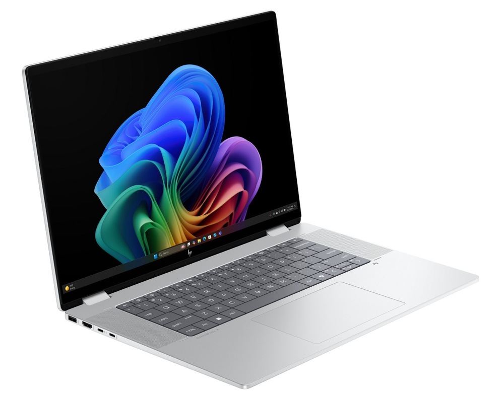 Notebook HP OmniBook X Flip NG AI 16-as0433nc + Game Pass předplatné na 3 měsíce strieborný Notebook HP OmniBook X Flip NG AI 16-as0433nc otočený doprava