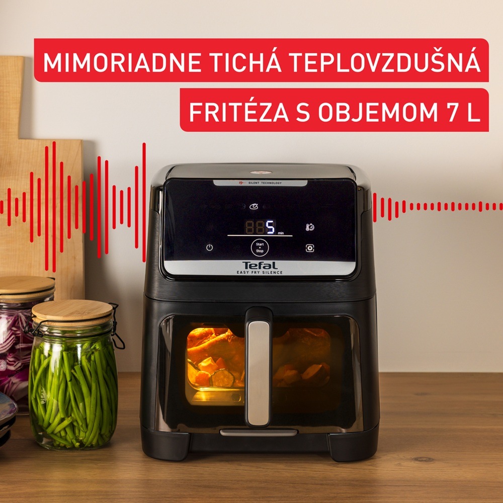 Fritéza teplovzdušná Tefal Easy Fry Silence EY8468E0, 7 l čierna Fritéza teplovzdušná Tefal EY8468E0 Easy Fry Silence v kuchyni