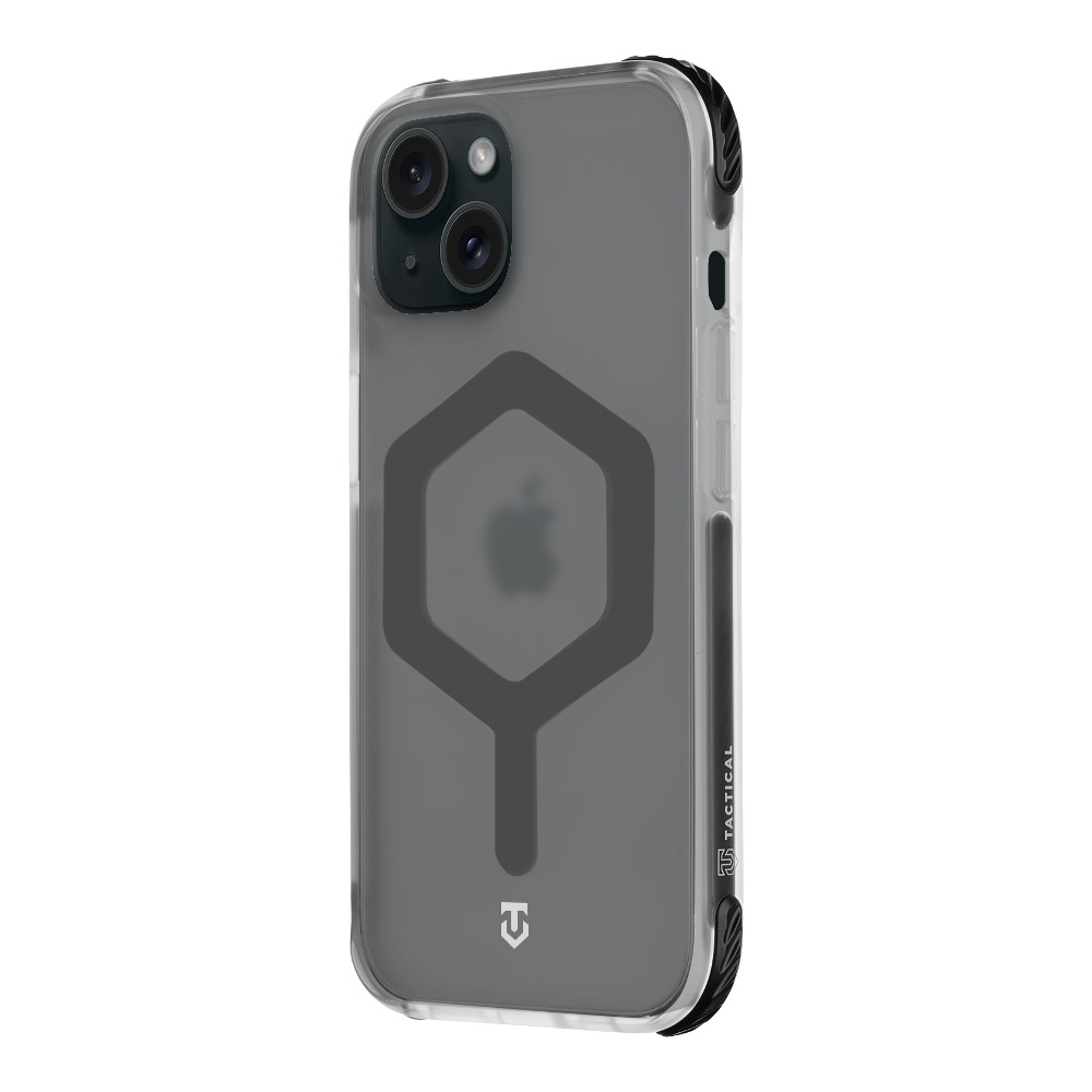 Kryt na mobil Tactical MagForce Hexagon na Apple iPhone 15 - čierny/priehľadný