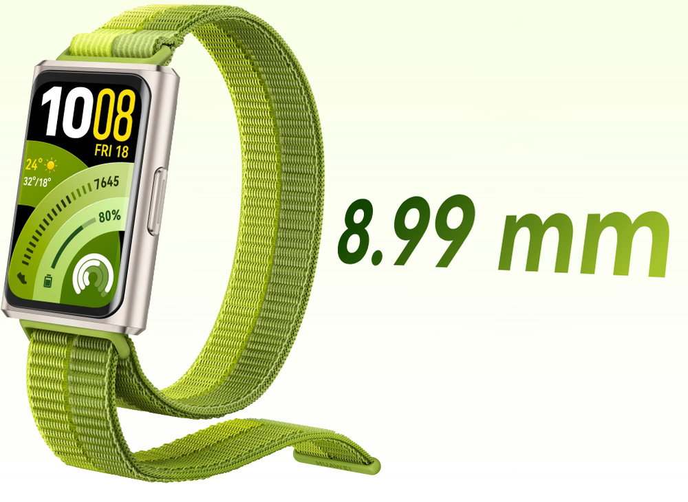 Fitness náramok Huawei Band 11 Pro GPS zelené Huawei Band 11 Pro sú tenké 8,99 mm