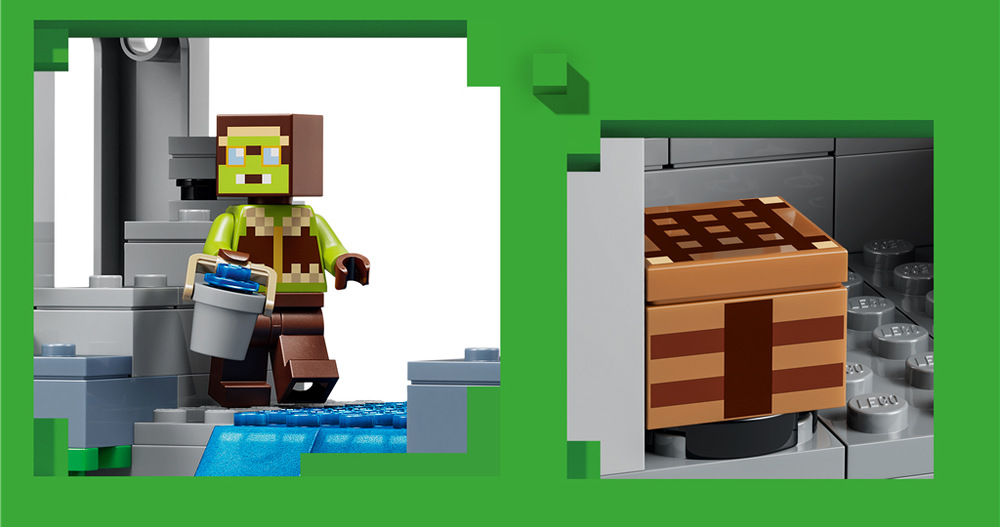 Stavebnica LEGO® Minecraft® 21597 Ďasí základna 754 dielikov LEGO, aplikácia LEGO Builder a QR bonus rozšíria stavanie aj herný zážitok o ďalšie možnosti.