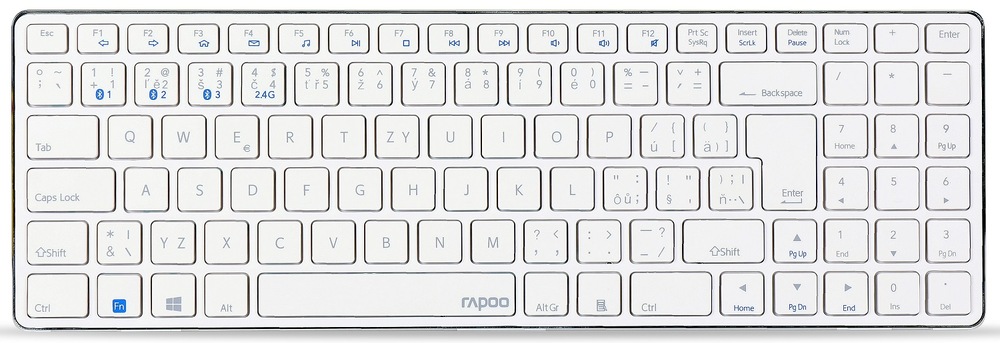 Klávesnica Rapoo E9100M, CZ/SK biela Klávesnica Rapoo E9100M, CZ/SK biela