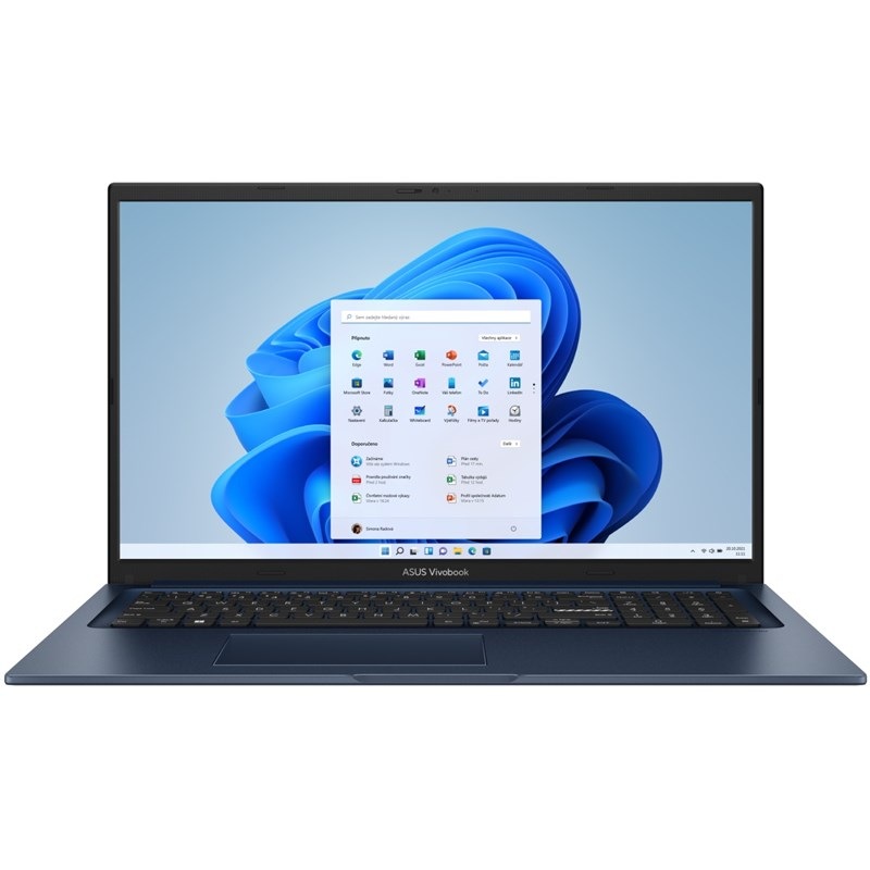 Notebook Asus Vivobook 17 v modrej farbe.