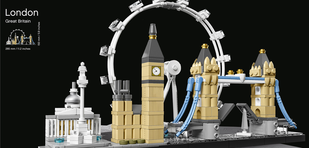 Stavebnica LEGO® Architecture 21034 Londýn Model z 468 kociek LEGO stojí na základnej doske a vďaka kompaktným rozmerom poslúži ako štýlová dekorácia.