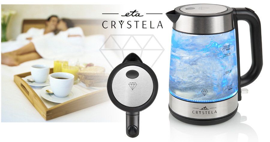 Rýchlovarná kanvica ETA Crystela 6153 90000 nerez/sklo