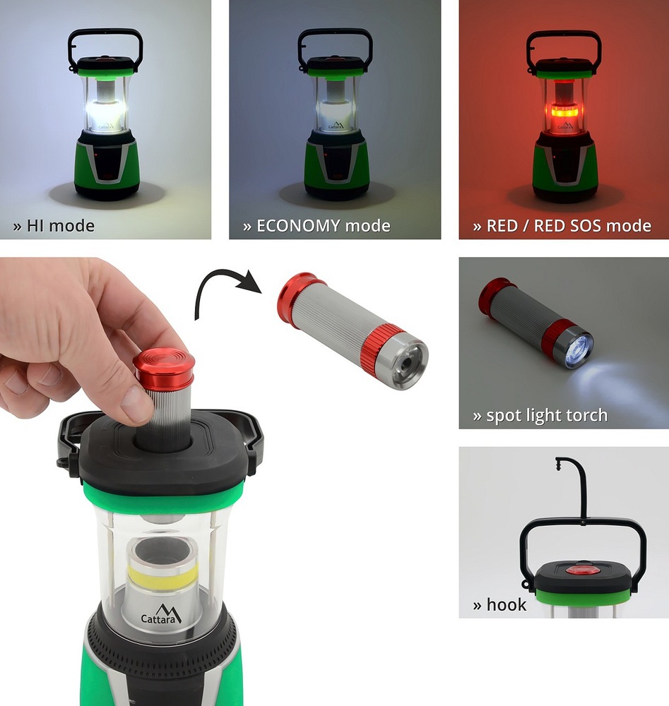 Lampáš Cattara CAMPING REMOTE CONTROL Cattara LED 300 lm CAMPING REMOTE CONTROL, černá/zelená
