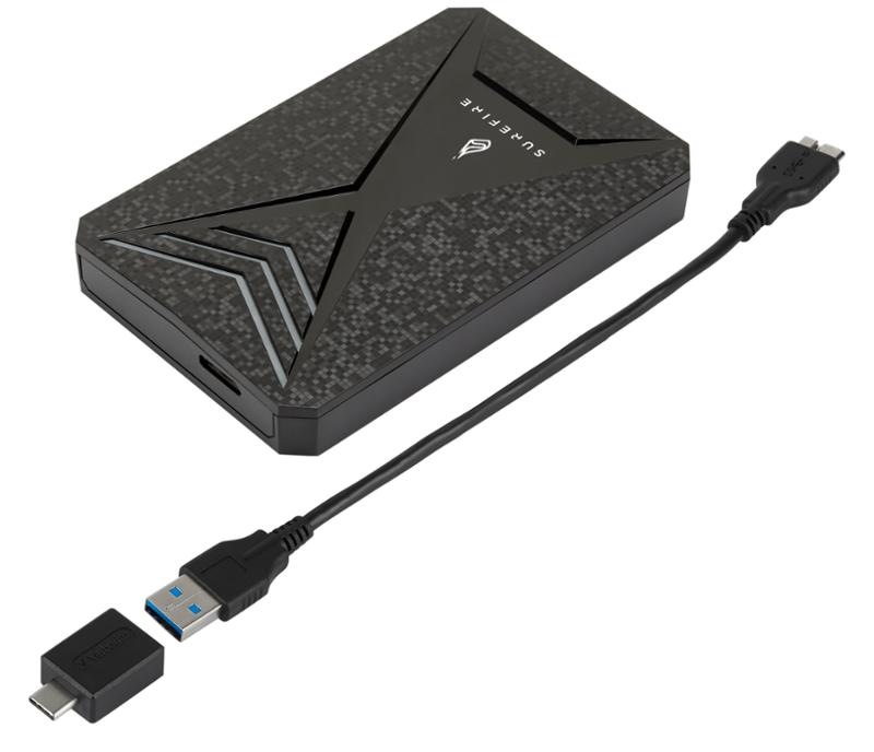 SSD externý SureFire Gaming Bunker SSD USB 3.2 Gen 1 512GB čierny
