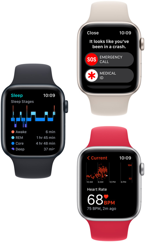 Inteligentné hodinky Apple Watch SE 2023 GPS + Cellular 44mm puzdro z tmavého atramentového hliníka - tmavo atramentový prievlečný športový remienok