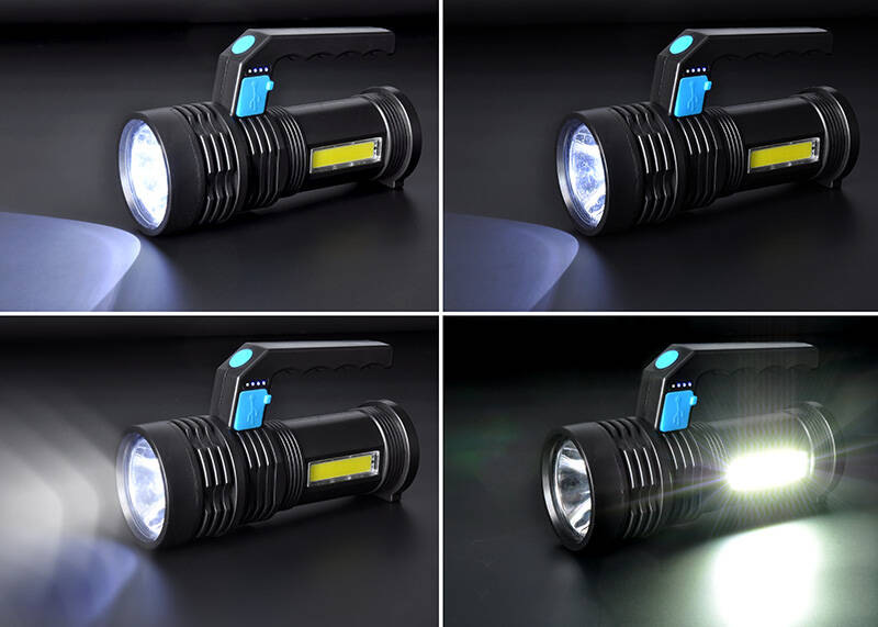 Lampáš Solight WN46, LED nabíjací, s rukoväťou a bočným svetlom, 150+100lm, Li-Ion čierna Lampáš Solight WN46, LED nabíjací, s rukoväťou a bočným svetlom, 150+100lm, Li-Ion čierna