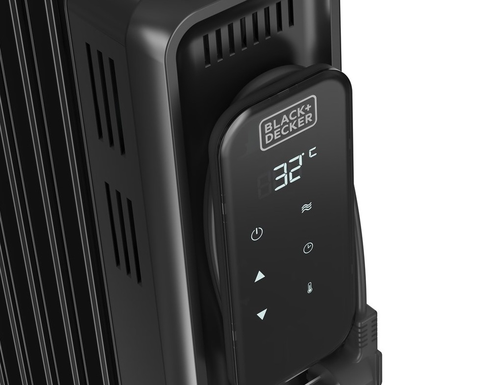 Olejový radiátor Black+Decker BXRA2501E čierny Detail digitálneho ovládacieho displeja