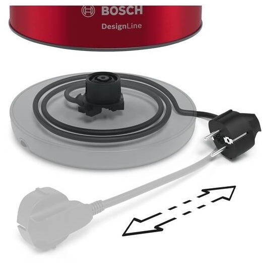 Rýchlovarná kanvica Bosch DesignLine TWK4P434 čierna/červená Rýchlovarná kanvica Bosch DesignLine TWK4P434 čierna/červená