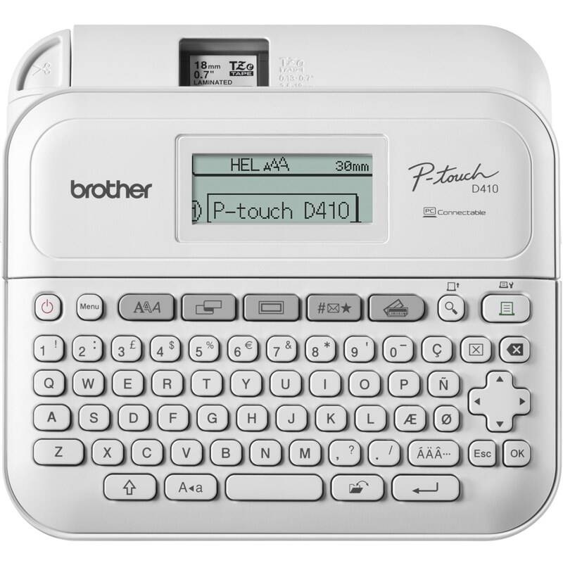 Tlačiareň štítkov Brother PT-D410Y biela