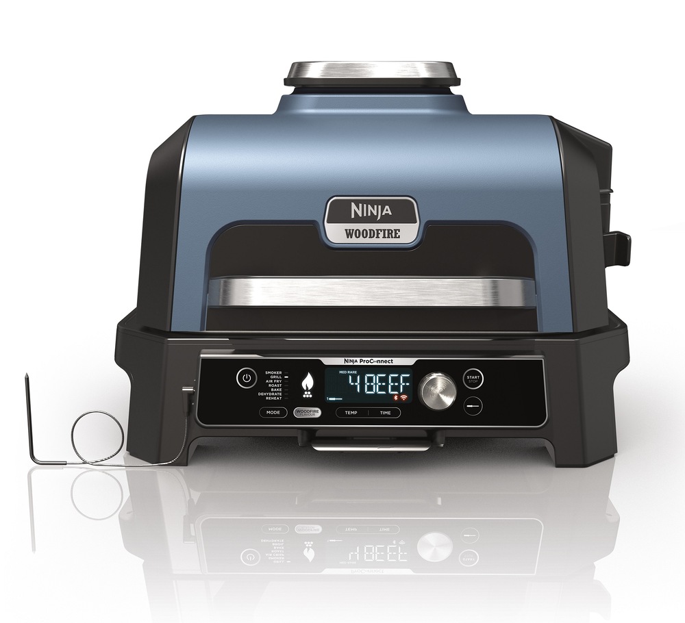 Gril Ninja OG901EU Woodfire Pro Connect XL Electric Outdoor BBQ Grill & Smoker čierny/modrý