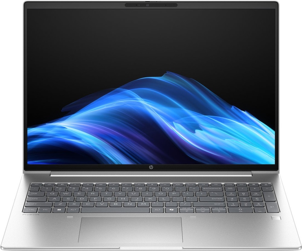 Notebook HP ProBook 4 G1i 16" strieborný Predná strana notebooku HP ProBook 4 G1i s veľkou obrazovkou