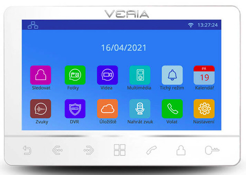 Dverný videotelefón VERIA 8277B-W + vstupná stanica VERIA 831 biely Dverný videotelefón VERIA 8277B-W + vstupná stanica VERIA 831 biely