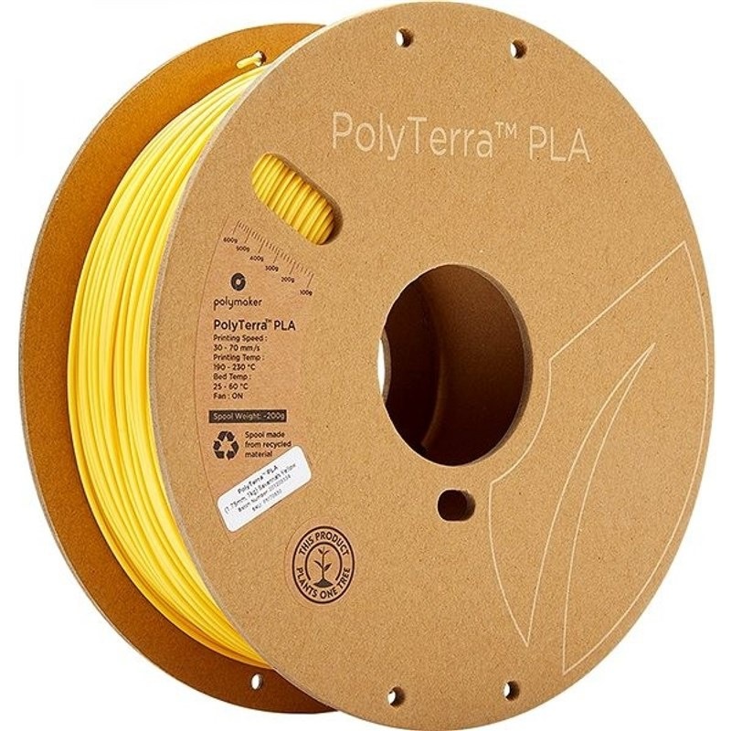 Tlačová struna (filament) Polymaker PolyTerra PLA, 1,75 mm, 1 kg - Savannah Yellow