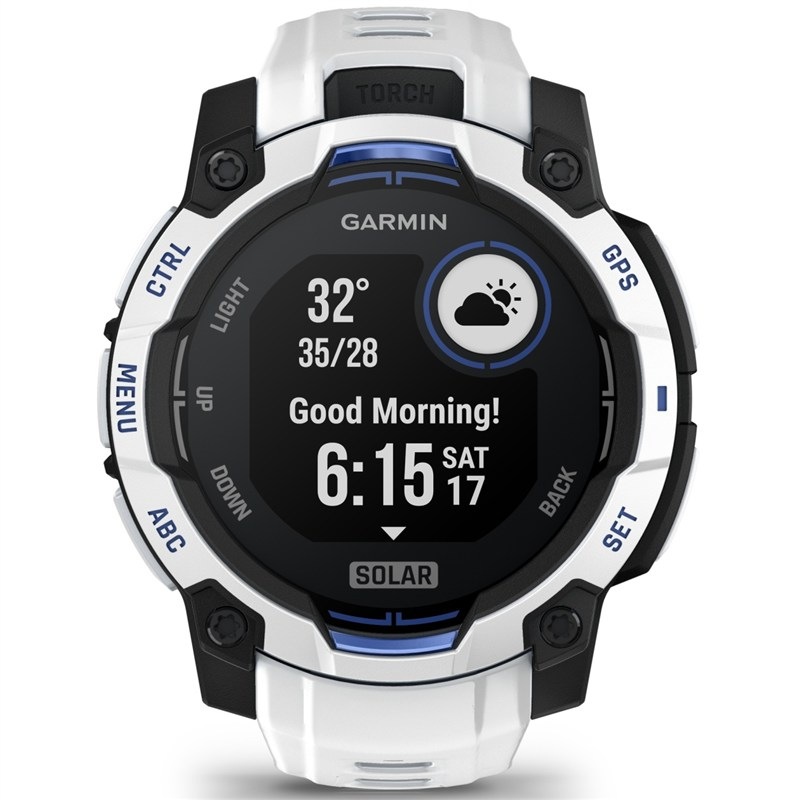 Chytré hodinky Garmin Instinct 3 - 45 mm Solar - biele / modré