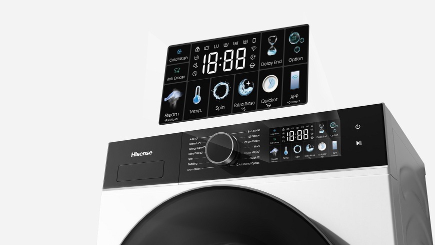 Práčka Hisense WF3I6027BWU biela ovládací panel práčky hisense WF3I6027BWU