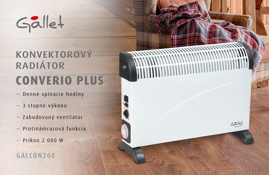 Teplovzdušný konvektor Gallet CON 300 biely Teplovzdušný konvektor Gallet CON 300 biely
