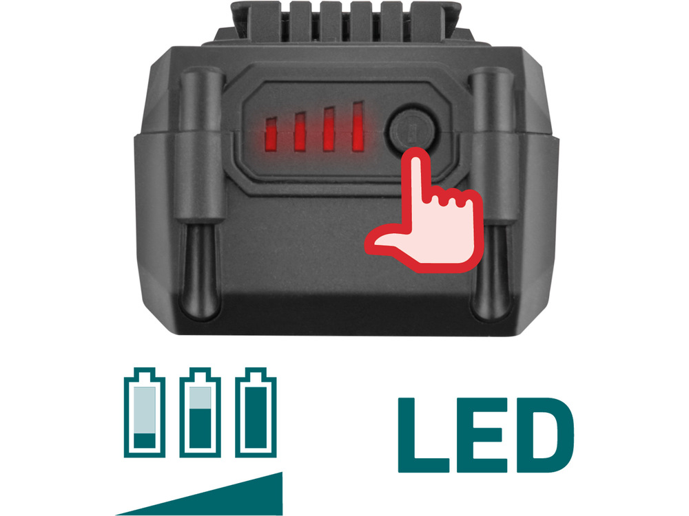 Fukár záhradný EXTOL Industrial 8791906 (s baterií) Nabíjanie s LED indikáciou