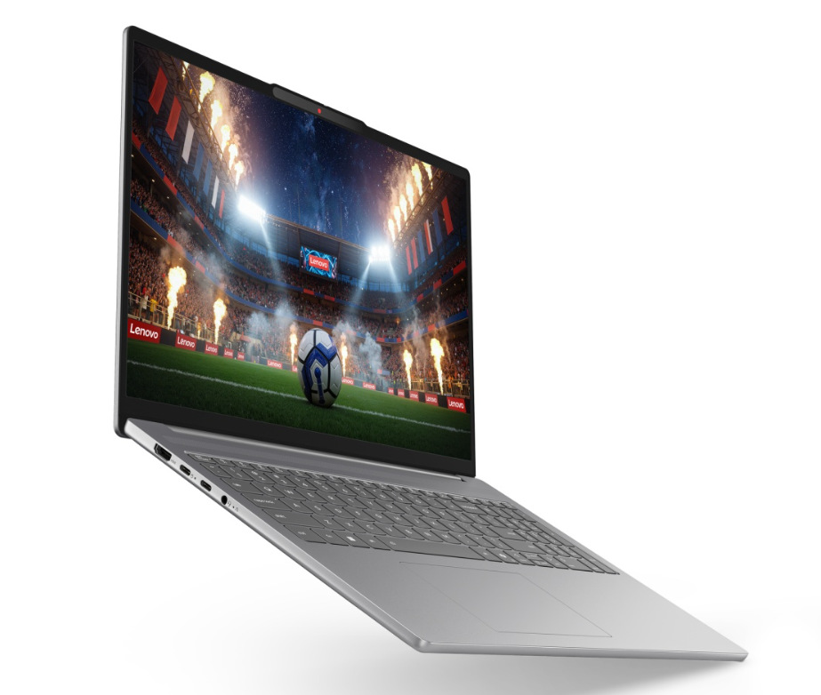 Notebook Lenovo IdeaPad Pro 5 16IPH11 sivý Otvorený a zapnutý notebook Lenovo IdeaPad Pro 5 16IPH11 otočený doprava