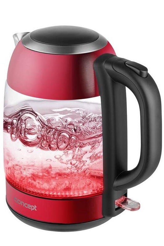 Rýchlovarná kanvica Concept RK4081 červená/sklo Rýchlovarná kanvica Concept RK4081 červená/sklo