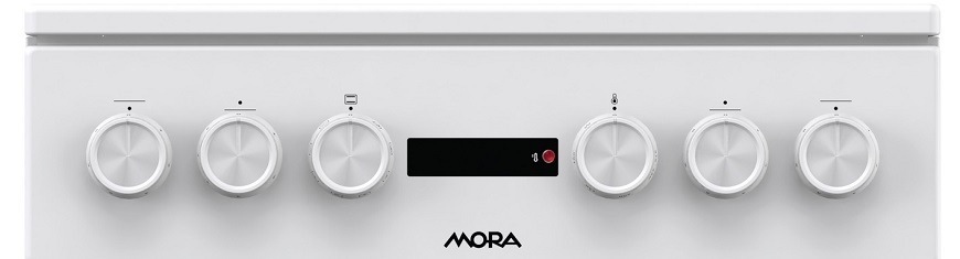 Sklokeramický sporák Mora C 5244 CW biely Sporák se sklokeramickou deskou Mora C5244CW, bílá, detail