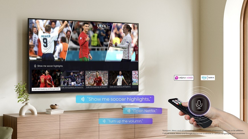 Hisense TV 55E7Q PRO, hlasové ovládanie