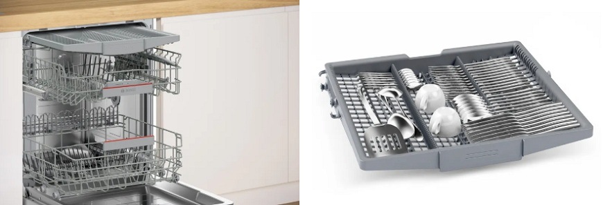 Umývačka Bosch, flexibilné koše Flex a príborová zásuvka