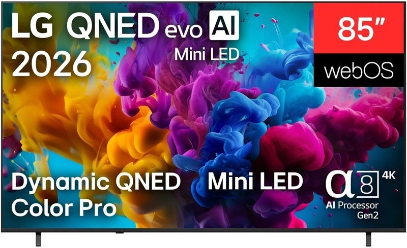 Televízia LG, čierny rámček, čelný pohľad.