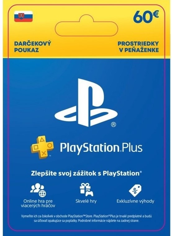 Sony PlayStation Store SK - elektronická peňaženka 60 EUR