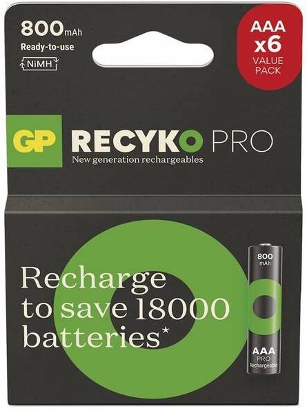 Batéria nabíjacia GP ReCyko Pro AAA (HR03), 6 ks
