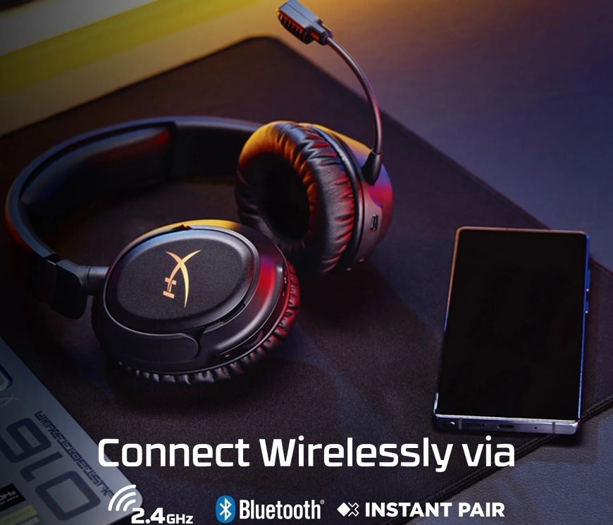 Headset HyperX Cloud Flight 2 Wireless biely Bezdrôtové pripojenie 2,4 GHz a Bluetooth