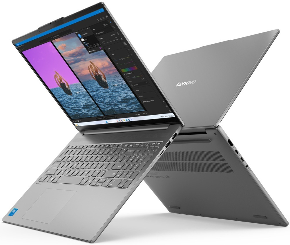Notebook Lenovo IdeaPad Slim 5 16IMH10 sivý Tenký notebook Lenovo IdeaPad Slim 5 má konektory na pravom aj ľavom boku