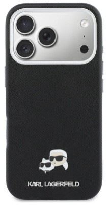 Kryt na mobil Karl Lagerfeld PU Karl and Choupette Heads Pins MagSafe na Apple iPhone 17 Pro čierny Kryt na mobil Karl Lagerfeld PU Karl and Choupette Heads Pins MagSafe na Apple iPhone 17 Pro - čierny