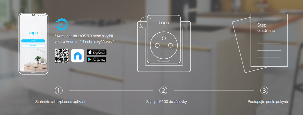 Inteligentná zásuvka TP-Link Tapo P100, 2ks biela