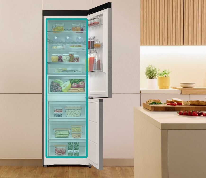 Chladnička s mrazničkou Gorenje G600 NRK61C61X4WFE nerez Kombinovaná chladnička Gorenje NRK61C61X4WFE, nerezová, v domácnosti