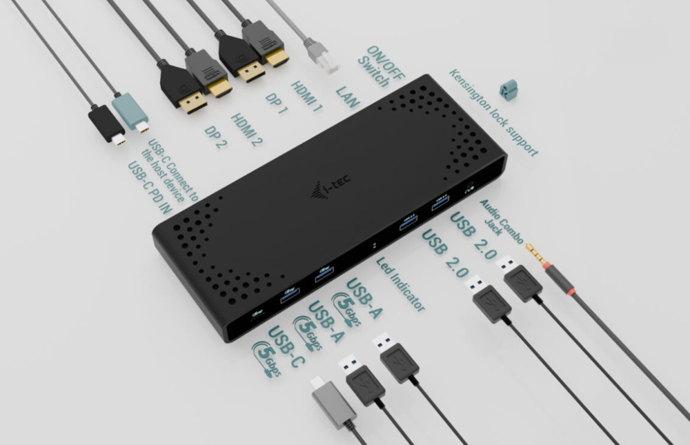 Dokovacia stanica i-tec Universal Dual 4K Display, Power Delivery 85W čierna