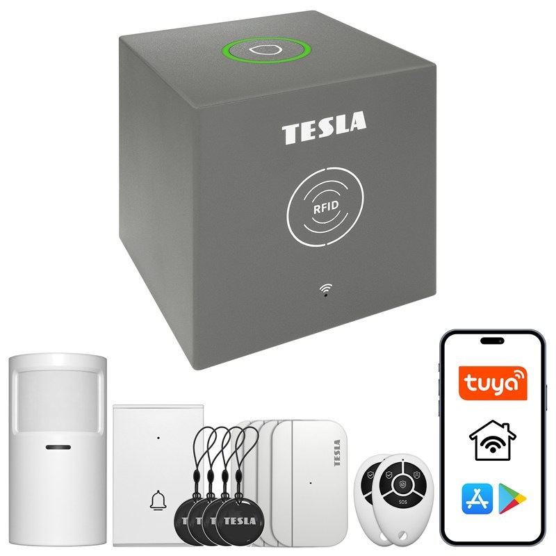 Kompletný set Tesla SecureQ i13, Wi-Fi sivá Kompletné príslušenstvo alarm systému Tesla Smart SecureQ i13