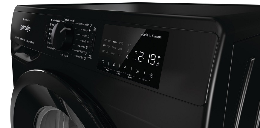Práčka Gorenje WPNEI84A1SWB, čierna, Pranie za menej ako hodinu
