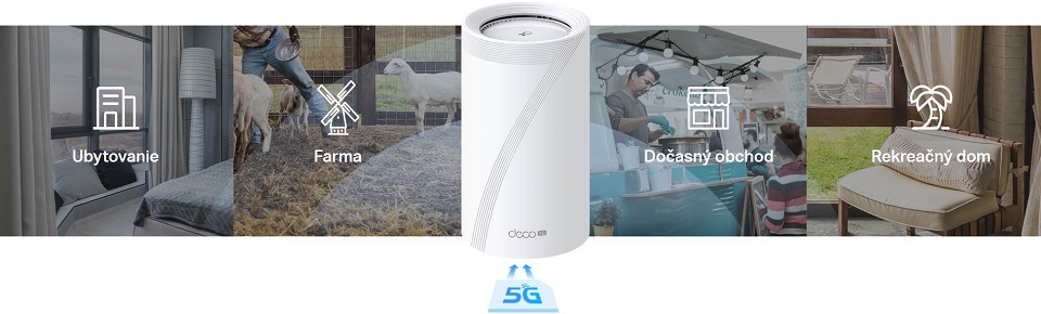 Kompletný Wi-Fi systém TP-Link Deco BE65-5G (1 ks) biely