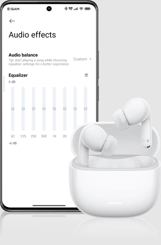 Slúchadlá Xiaomi Redmi Buds 8 Lite modrá Mobil s nastavením režimov pri slúchadlách Xiaomi Redmi Buds 8 Lite
