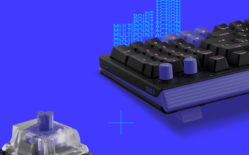 Klávesnica Logitech G512 X 75, US INTL layout, Tactile biela Logitech G512 X 75 s otočnými ovládačmi