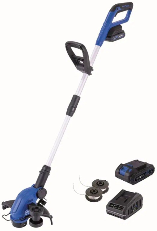 Akumulátorový vyžínač Scheppach C-LT300-X-SET S s batériou, nabíjačkou a dvoma cievkami