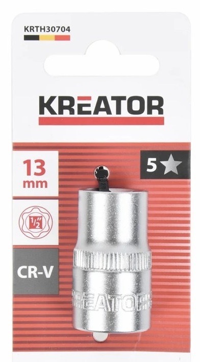 Nástrčná hlavica Kreator s rozmerom 13 mm, kvalitná oceľ