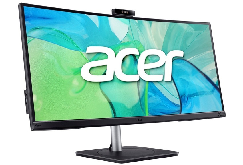 Monitor Acer CB343CUR Dbemiiphcuzx čierny/strieborný Detail obrázku monitora.
