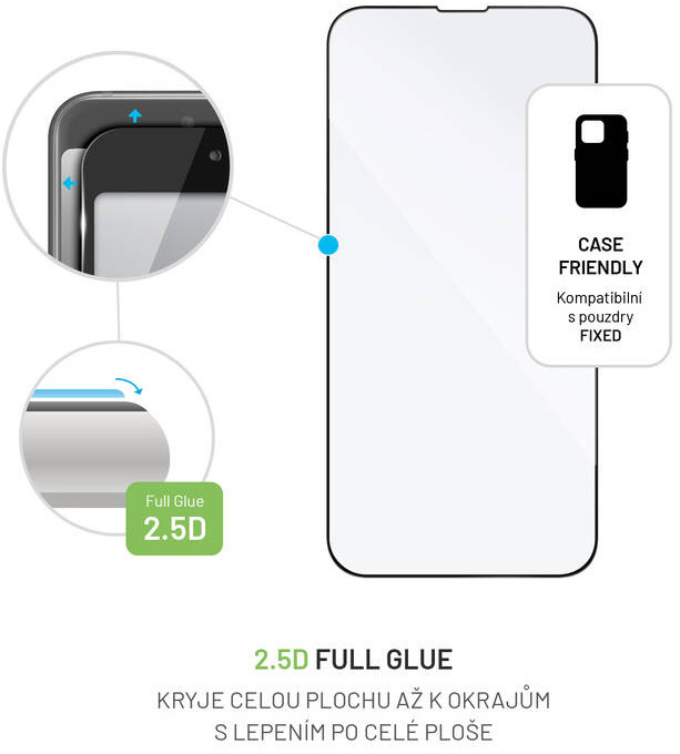 Tvrdené sklo FIXED Full-Cover na Apple iPhone 13/13 Pro/14/16e čierne Tvrdené sklo FIXED Full-Cover na Apple iPhone 13/13 Pro/14/16e čierne