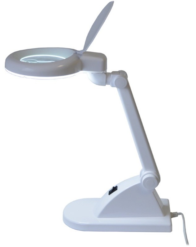 Stolná lampa Geti lupa GDM15, 12 dioptrií biela